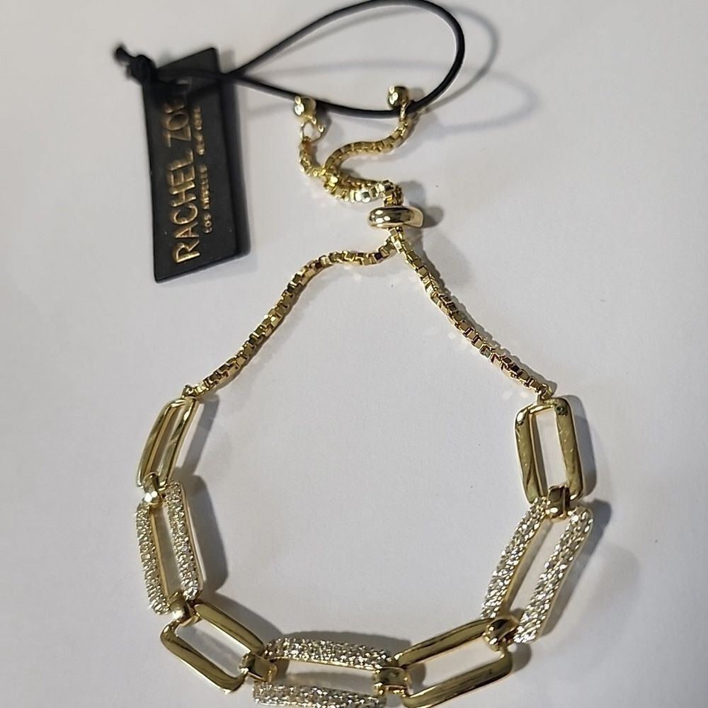 Rachel Zoe Adjustable Sterling Silver CZ Bracelet